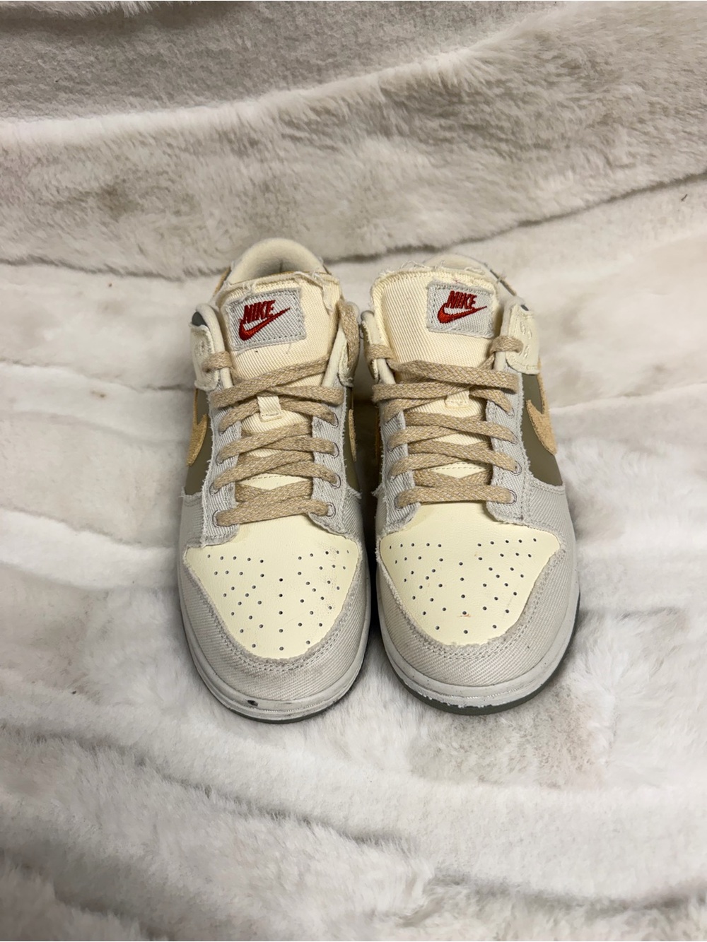 Nike Sneakers in Cream, Beige & Olive Accents